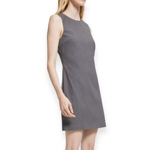 Theory Gray Sleeveless Midi Sheath Dress